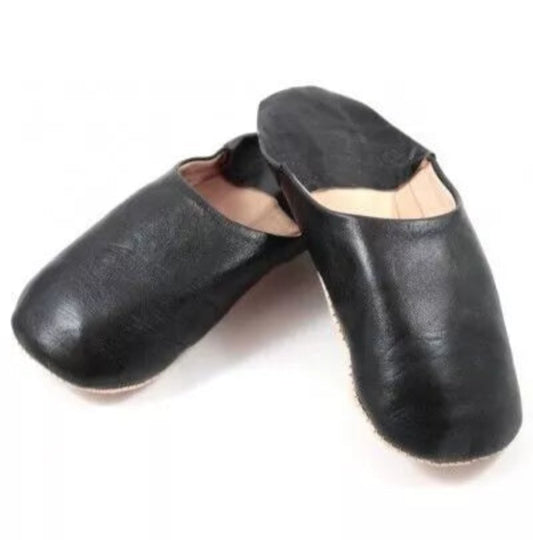 black slipper moroccan babouches