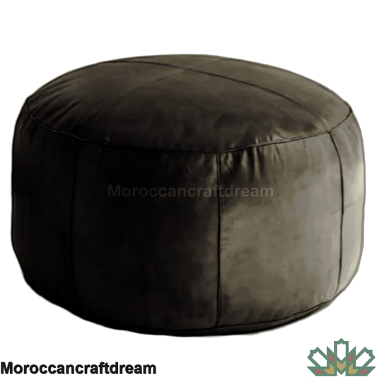 Handmade leather ottoman pouf footstool coffee table