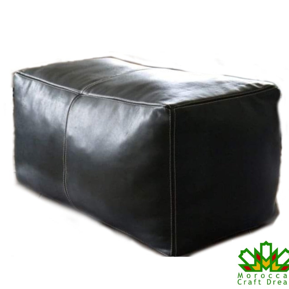 Moroccan leather coffee table ottoman, combining elegance and durability in one versatile furniture piece.