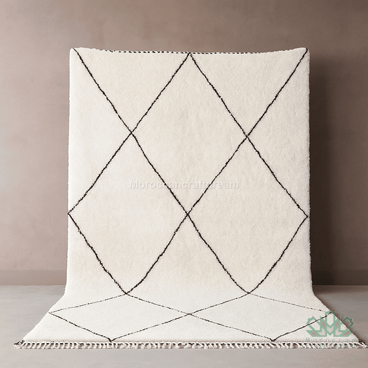 Decorative pillow with geometric pattern on a plain background