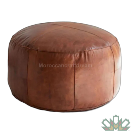 handmade moroccan pouf leather ottoman used as footstool coffee table 