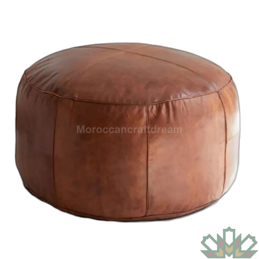 Wholesale Handcrafted Moroccan Classy Leather Ottoman 20x20x14" / 50x50x35cm