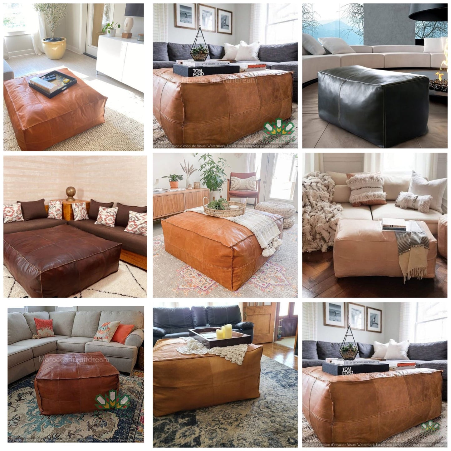 Wholesale Large coffee table ottoman : 36x36x18" / 90x90x45cm