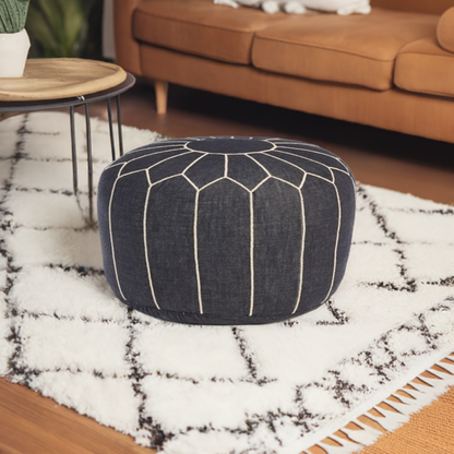 Luxury Denim Ottoman Black DP1BL