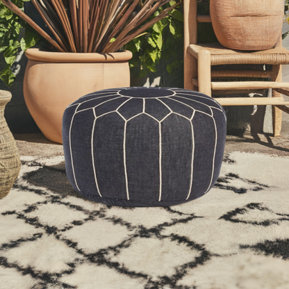 Luxury Denim Ottoman Black DP1BL