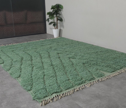 green handmade berber area rug bohemian carpet moroccan design living room