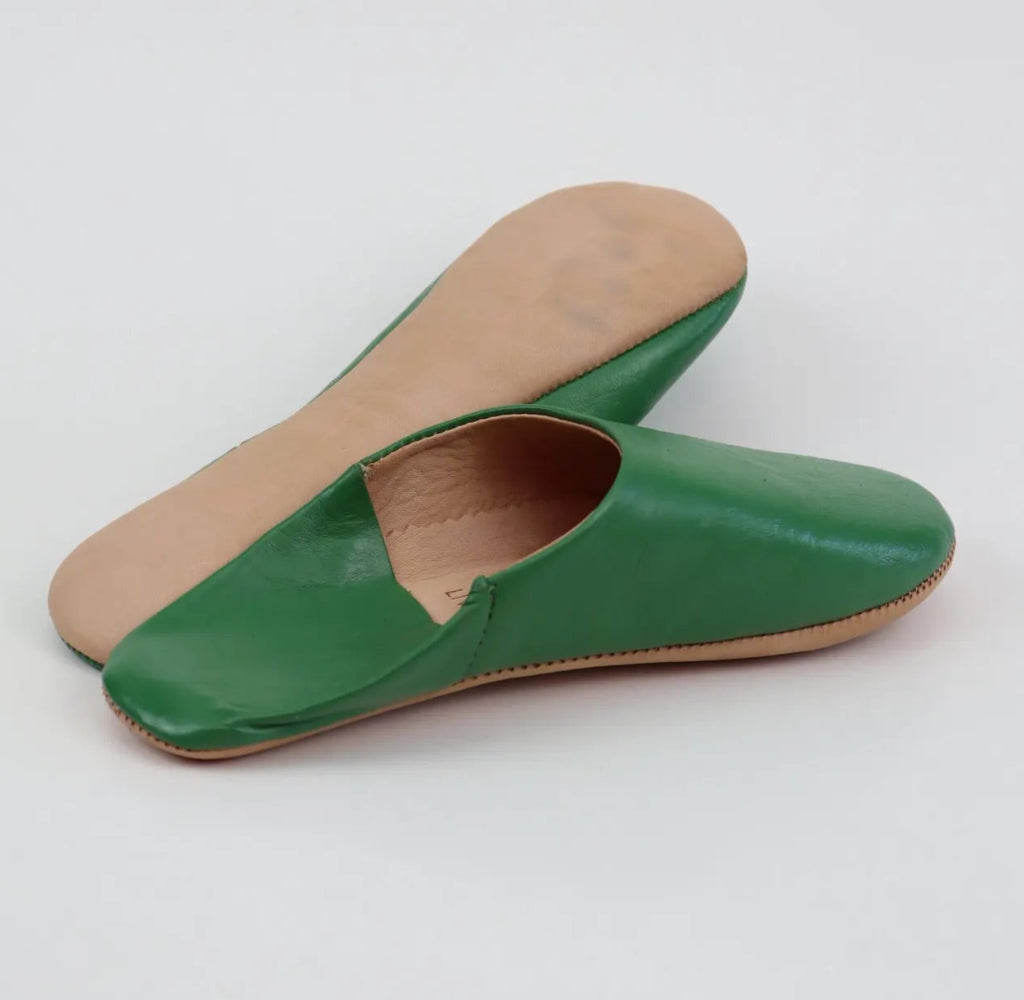 green berber handmade leather slipper