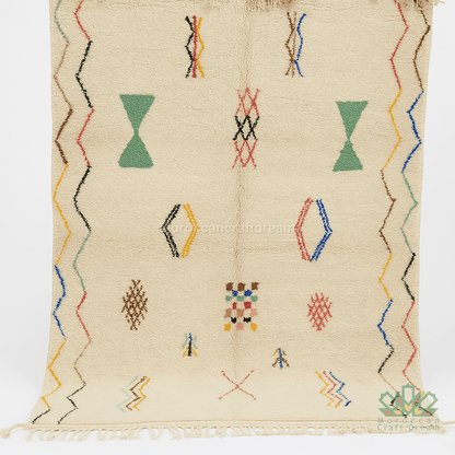 Textile with geometric pattern on a beige background