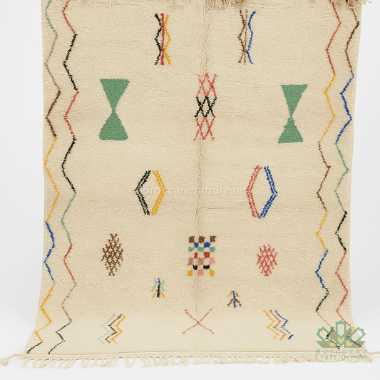Textile with geometric pattern on a beige background