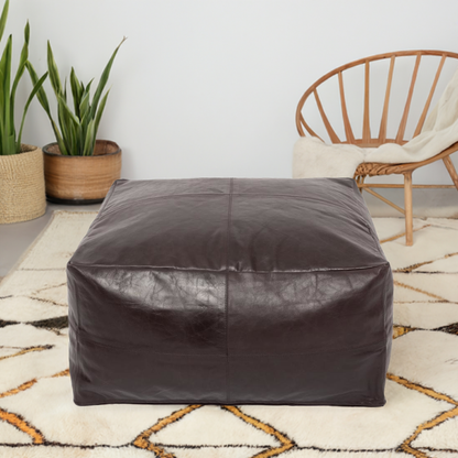 chocolate leather ottoman coffee table, living room