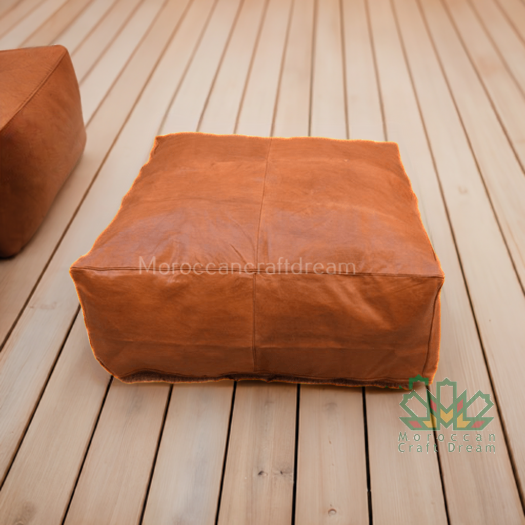 Caramel Spacious large coffee table ottoman, perfect for adding charm and utility to large living areas.