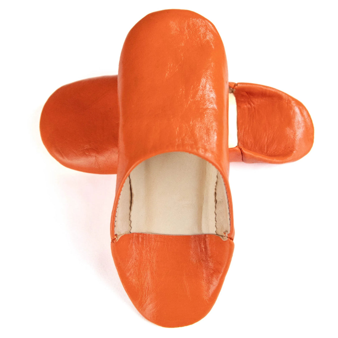 handcrafted leather orange slipper & babouche marrakech style