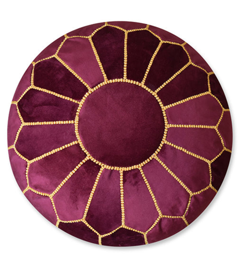 handmade pink velvet moroccan pouf ottoman