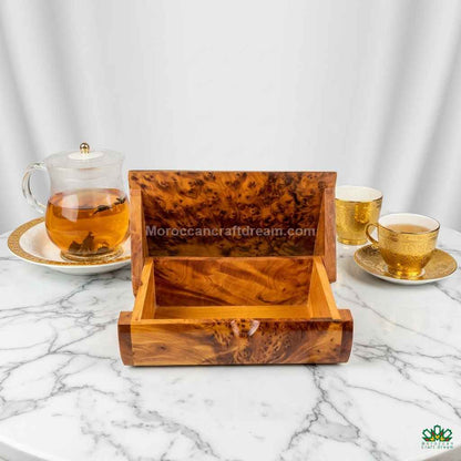 Elegant Thuya Wood Jewelry Organizer – High-Gloss Natural Finish