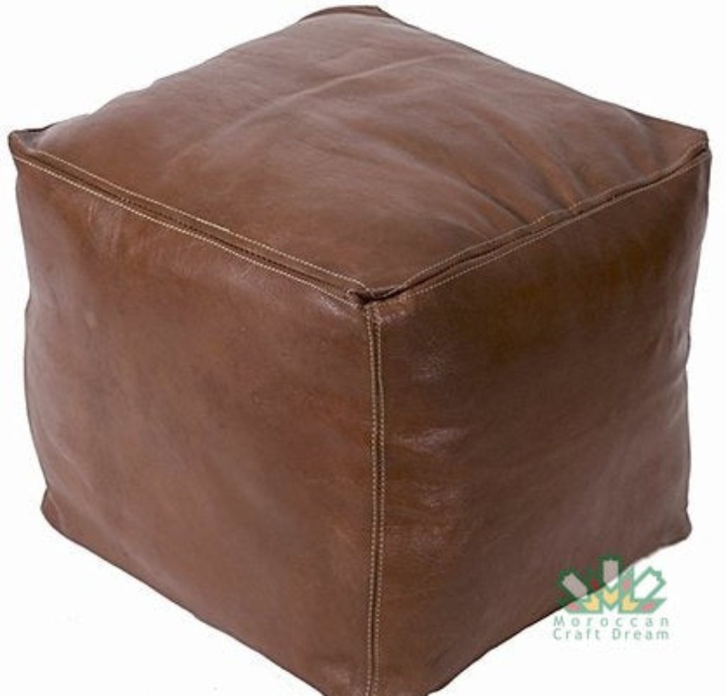 Wholesale Handcrafted Moroccan Square Leather Ottoman 18x18x18" / 45x45x45cm