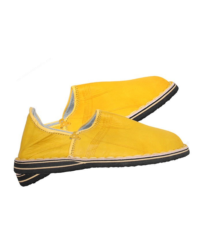 handcrafted yellow leather slipper babouche