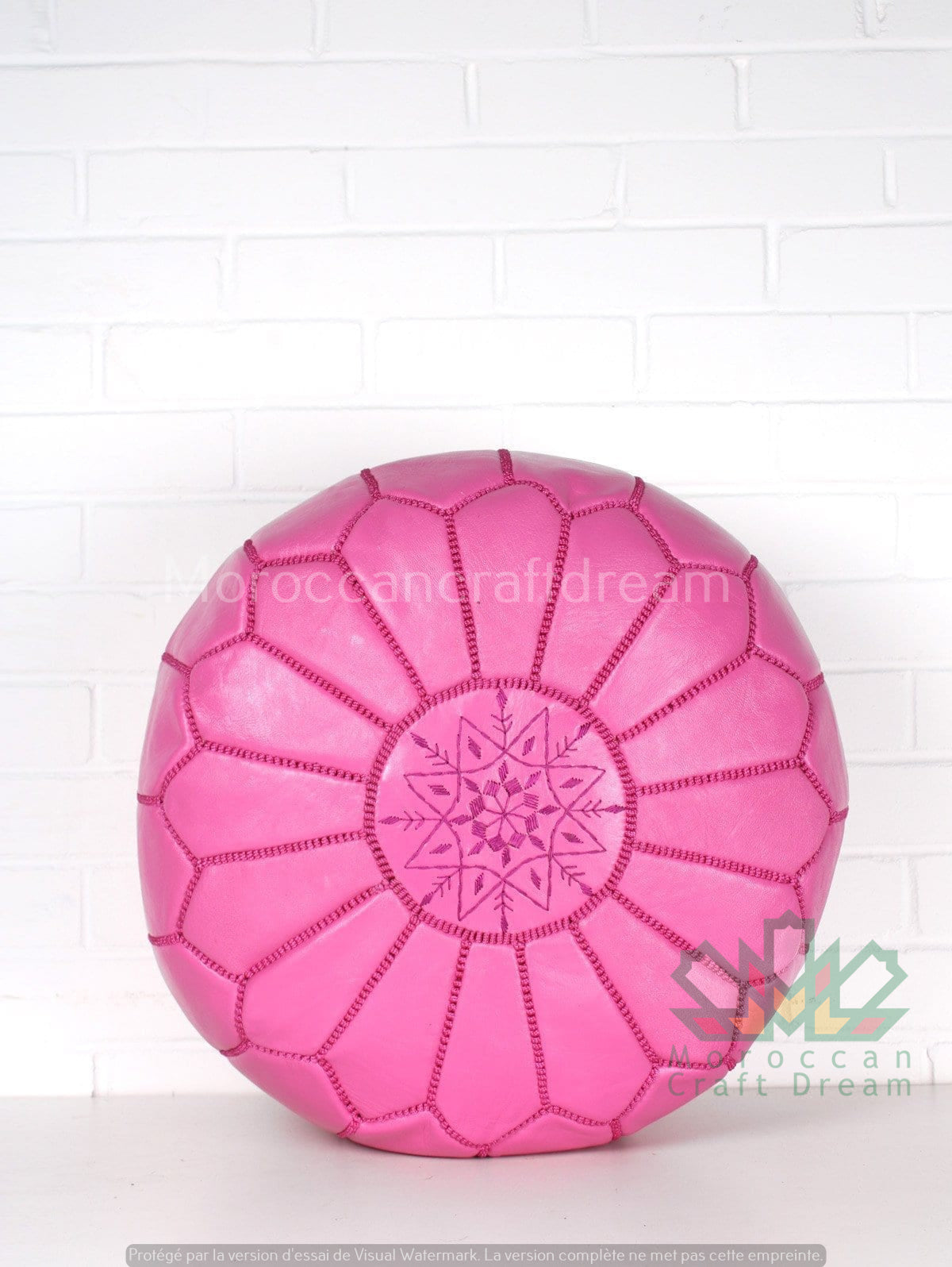 LUXURY LEATHER OTTOMAN PINK RP2PI