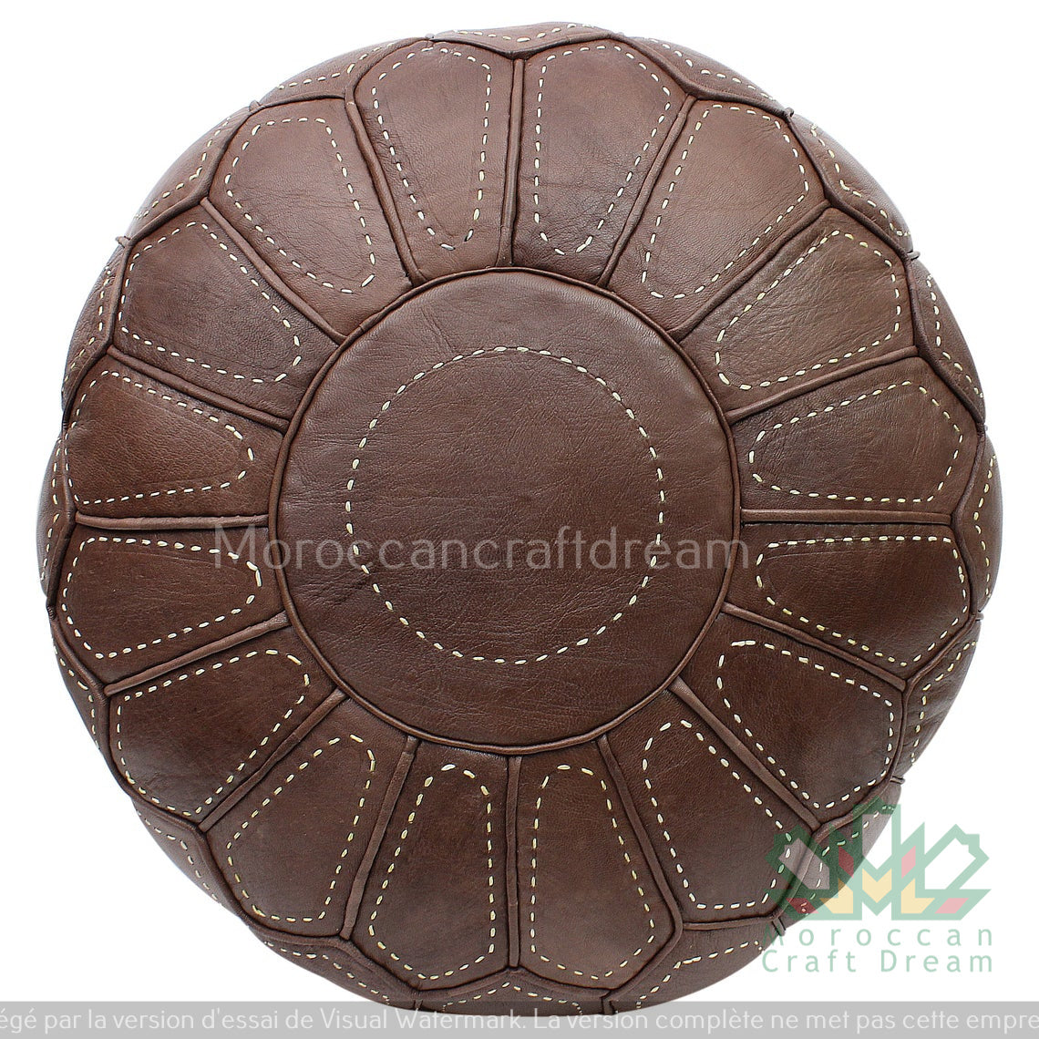 Luxury Leather Ottoman Chocolate Without Star Stitching MRP5CH
