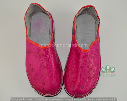 Berber Leather Babouche Idouky Pink SI2PI
