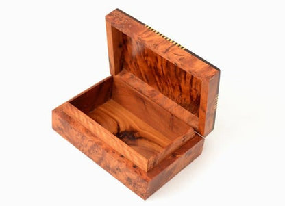 Hand-Carved Rustic Jewelry Box, Moroccan Thuya Wood Box, Memory Box, Keepsake