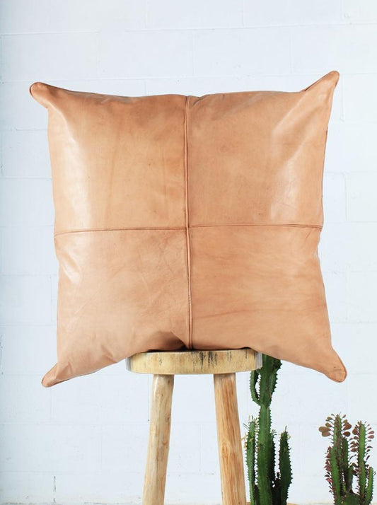 Leather Square Luxury Simple Pillow Caramel NP2CR