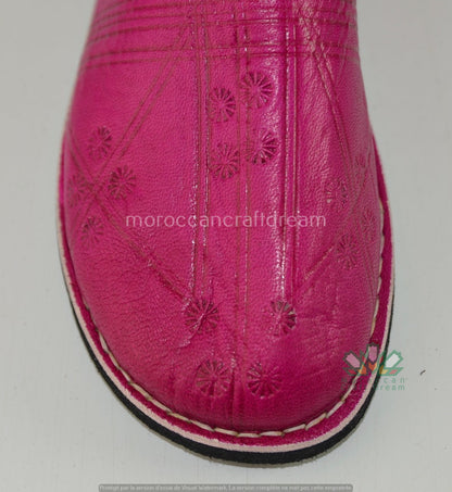 Berber Leather Babouche Idouky Pink SI2PI