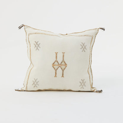 White Moroccan Cactus Silk Sabra Pillow