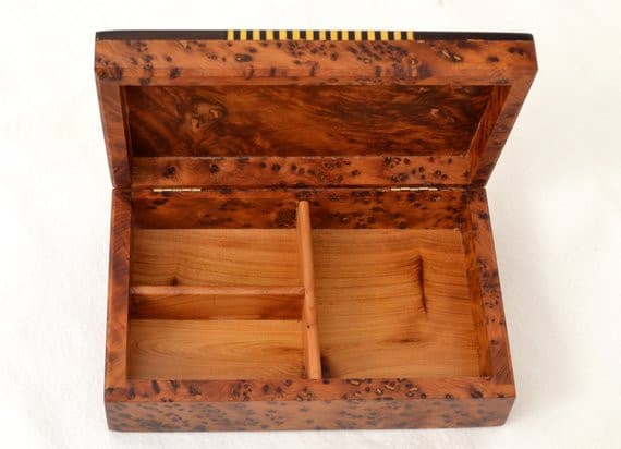 Hand-carved Jewelry Box, Jewelry Chest, Wooden Memory Box, Moroccan Handmade