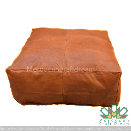 Caramel Large Luxury Leather Ottoman LSP2CR (Normal Large Patterns)