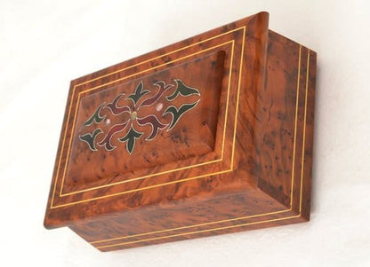 Handmade Thuya Wood Jewelry Box – Handcrafted Moroccan Wooden Box TW6SQ