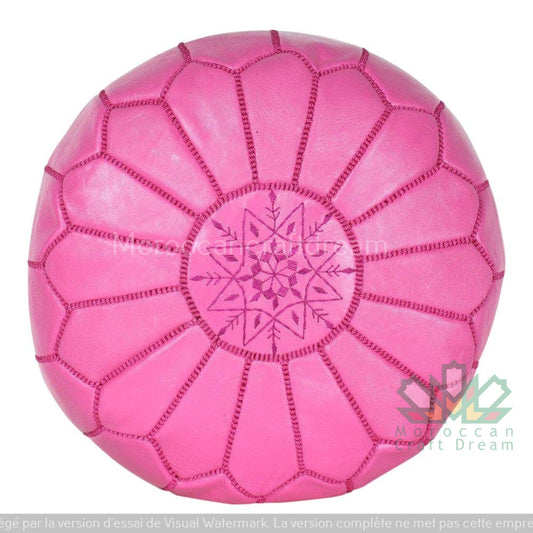 LUXURY LEATHER OTTOMAN PINK RP2PI