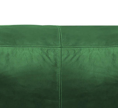 Grand pouf carré/rectangulaire en cuir de luxe vert LSP1GN