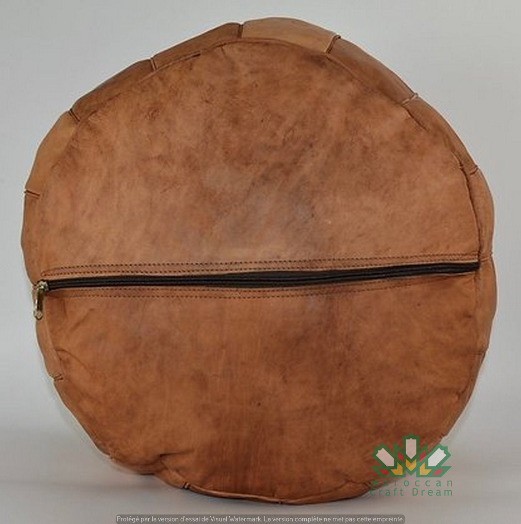 Luxury Leather Ottoman Caramel Without Star Stitching MRP4CR