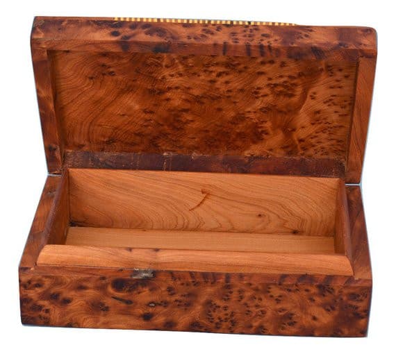 Thuya Wooden Storage Box Case for Jewellery Treasure Chest Handcrafted