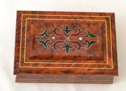 Handmade Thuya Wood Jewelry Box – Handcrafted Moroccan Wooden Box TW6SQ