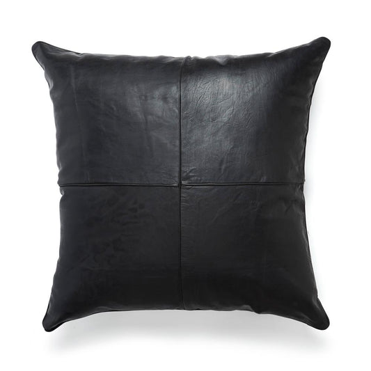 Leather Square Luxury Simple Pillow Black NP2BL