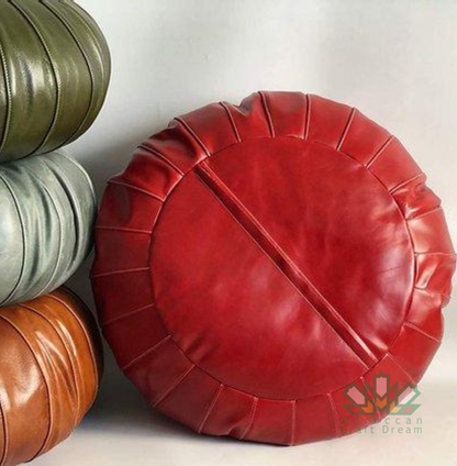 CLASSY LEATHER OTTOMAN RED CP1RD