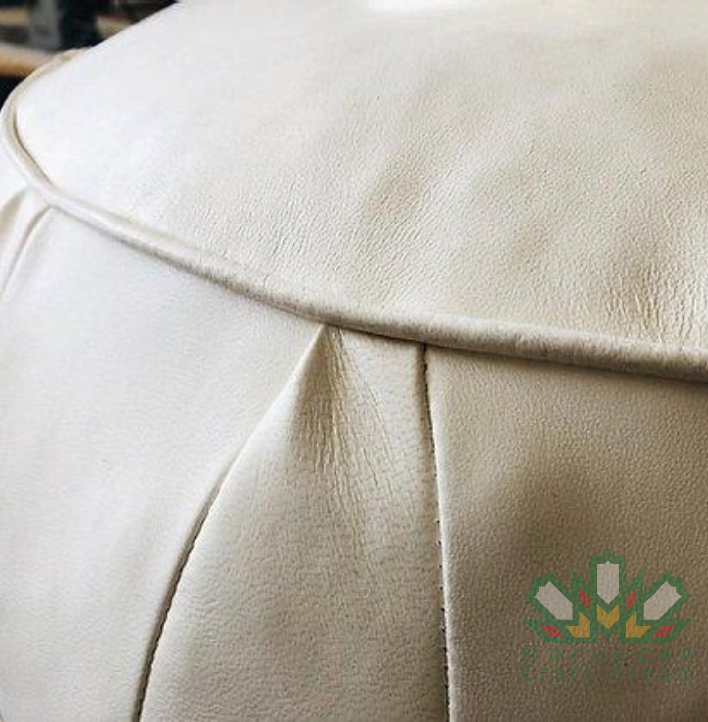 CLASSY LEATHER OTTOMAN WHITE CP3WH