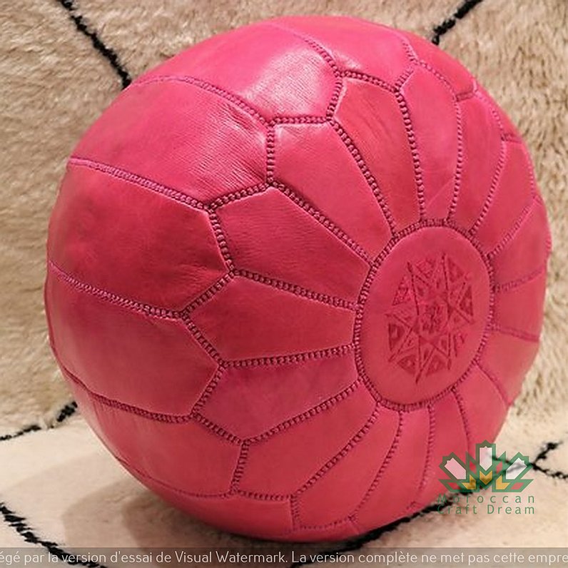 Luxury Leather Ottoman Pink SRP2PI