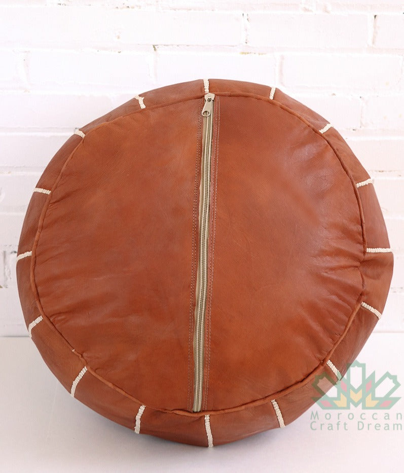 Luxury Leather Ottoman Light Tan SRP2TA