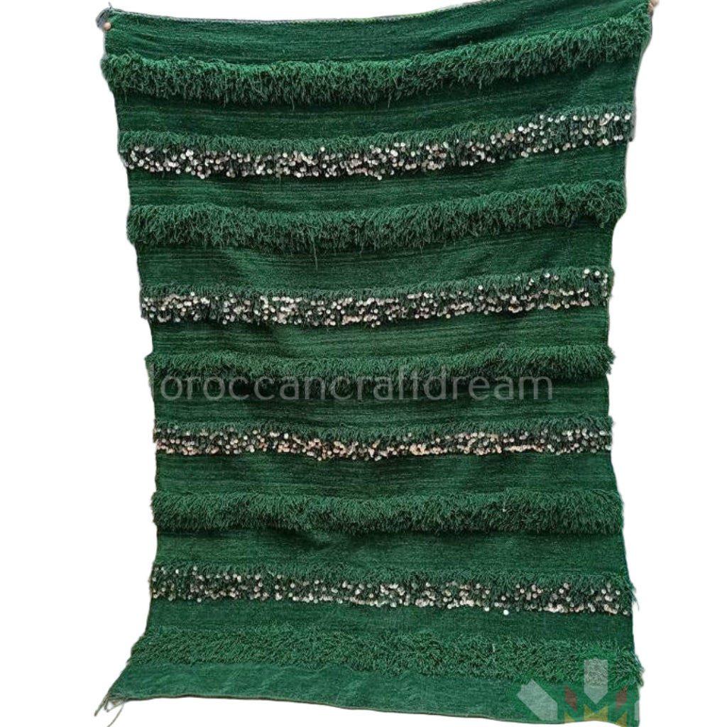 Handcrafted Blanket Throw Green for beds and rooms HB1GN