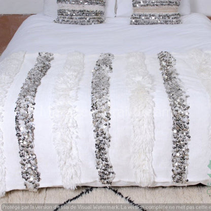 Handcrafted Blanket Throw White for beds and rooms HB1WH3